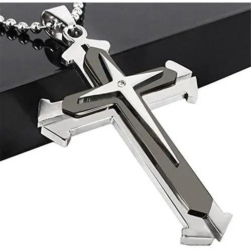 Brave Tour Men Titanium Steel Cross Necklace Brave Tour Men Titanium Steel Cross Necklace