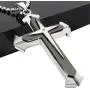 Brave Tour Men Titanium Steel Cross Necklace Brave Tour Men Titanium Steel Cross Necklace