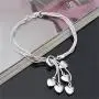 OMTBEL STOOLY Sterling Silver Five-line Chain with Five-Heart Bracelet Bangle Bracelet of Luxury Shining Jewelry OMTBEL STOOLY Sterling Silver Five-line Chain with Five-Heart Bracelet Bangle Bracelet of Luxury Shining Jewelry