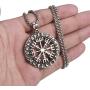 Elfasio Mens Stainless Steel Necklace Chain Viking Valknut Pirate Compass Symbol Pendant Jewelry 18-30inch