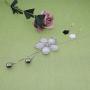 White Crystal Pendant Necklace Long Sweater Necklace Fashion Jewelry for Women Girls (5 Petals Flower Necklace)