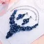 BriLove Womens Costume Fashion Crystal Peach Flower Enamel Statement Necklace Dangle Earrings Set BriLove Womens Costume Fashion Crystal Peach Flower Enamel Statement Necklace Dangle Earrings Set