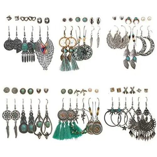 Boho Dangle Earrings Sets Fashion Jewelry for Women Bohemian Tassel Stud Earrings Christmas Valentine Birthday Gift for Girls Boho Dangle Earrings Sets Fashion Jewelry for Women Bohemian Tassel Stud Earrings Christmas Valentine Birthday Gift for Girls