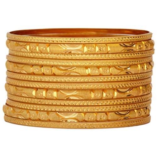 JDZ COLLECTION Indian Gold Plated Bangles Jewelry for Women & Girls Gold Plated Jewelry for Women