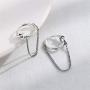 Vintage Chain Drop Love Knot Small Hoop Earrings for Women Girls Men 925 Sterling Silver Tassel Link Dangle Huggie Hoops Cuff Cartilage Tragus Daith Minimalist Fashion Personalized Punk Jewelry Gifts