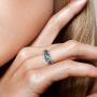 Santuzza Blue Spinel Rings 925 Sterling Silver Shimmering Stone Cubic Zirconia Glamorous Fashion Jewelry