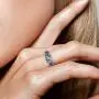 Santuzza Blue Spinel Rings 925 Sterling Silver Shimmering Stone Cubic Zirconia Glamorous Fashion Jewelry