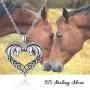 Horse Necklace Sterling Silver Horse Necklace Jewelry Gifts and Heart Shape Horse Pendant for Horse Lover Children Women Girls Horse Necklace Sterling Silver Horse Necklace Jewelry Gifts and Heart Shape Horse Pendant for Horse Lover Children Women Girls
