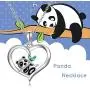 TRISHULA Cute Panda Heart Pendant Necklace,Forever Love Animals Series Delicate Heart Jewelry Great Gift for Mom Daughter Wife