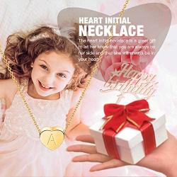 Heart Pendant Initial Necklaces for Girls,Letter A-Z Necklace Gifts Gold Plated,Necklaces for Teen Girls Birthday Gifts for 6-18 Year Old Girls