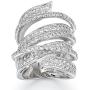 Delicin Jewelry Rhodium Plated Cubic Zirconia Wide Band Cocktail Ring