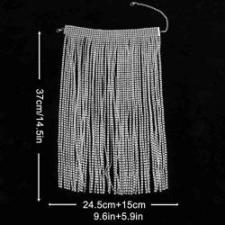 Masiter Sparkly Sequin Necklace Long Tassel Choker Dainty Statement Collar Chain Dancing Party Nightclub Costume Jewelry for Women and Girls