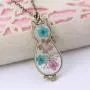 PAMTIER Womens Pressed Flower Pendant Vintage Alloy Animal Cute Cat Necklace