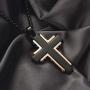 WESTMIAJW Stainless Steel Black Cross Pendant Necklace Chain Jewelry for Men Boys 60cm