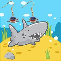 MAOFAED Shark Jewelry Shark Earrings Shark Lover Gift Earrings Shark Teeth Dangle Earrings Beach Jewelry Marine protection Gift Beach Lover Gift