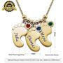 AOBOCO Sterling Silver Personalized Baby Feet Necklace Custom Name or Date Engraved Pendant with Austria Birthstone for Mom & Kid Mothers Day Jewelry Gift