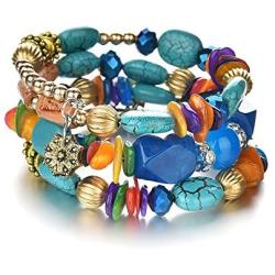 MIXIA Boho Multilayer Irregular Agate Beads Charm Bracelets for Women Vintage Jade Stone Man Bracelets Yoga Bangles Ethnic Jewelry