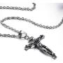 Cross Necklace for Men Stainless Steel Silver Gold Crucifix Pendant Necklace Simple Jewelry Gifts, 22 inches Chain