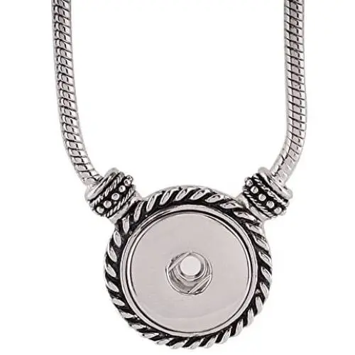 Snap Jewelry Toggle Necklace Silver Plated Length 20'' fits 18-20mm Standard Size Ginger Charms My Prime Gifts Snap Jewelry Toggle Necklace Silver Plated Length 20'' fits 18-20mm Standard Size Ginger Charms My Prime Gifts