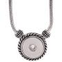 Snap Jewelry Toggle Necklace Silver Plated Length 20'' fits 18-20mm Standard Size Ginger Charms My Prime Gifts