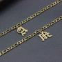 MEMGIFT 18K Gold Dainty Old English Initial Letter Anklets Bracelet for Women Cute Delicate Handmade Stainless Steel Simple Personalized 26 Alphabets Beach Jewelry Gifts for Birthday