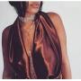 UdobuyPunk Gothic Long Black Velvet PU Leather Chain Necklace Stretch Tattoo Choker Elastic Tassel Necklaces