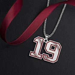 LuxglitterLin Baseball Jersey Number 45 Pendant Necklace Inspiration Punk Initial Stainless Steel Jewelry for Men 3mm Keel Link Chain 25mm High