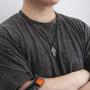 WESTMIAJW Stainless Steel Black Cross Pendant Necklace Chain Jewelry for Men Boys 60cm