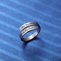 Kvekstio Hamilton Musical Jewelry Broadway Theater Gift Not Throwing Away My Shot Necklace Rise Up Charm Bracelet Ring for Teen Girls