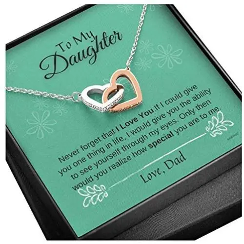 KINDPAW Father Daughter Necklace – Never Forget That I Love You Necklace from Dad KINDPAW Father Daughter Necklace – Never Forget That I Love You Necklace from Dad