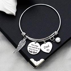 Memorial Bracelets Your Wings were Ready But My Heart was No in Memory of Loss of Mom Dad Grandma Grandpa Sympathy Gift Remembrance Jewelry