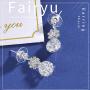 Fairyu Womens Wedding Crystal Teardrop Pendant Necklace Earrings Dangle Set Silver Plated Rhinestone Bridal Necklaces Earrings Drop Bridal Jewelry for Party Prom Pageant