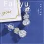 Fairyu Womens Wedding Crystal Teardrop Pendant Necklace Earrings Dangle Set Silver Plated Rhinestone Bridal Necklaces Earrings Drop Bridal Jewelry for Party Prom Pageant