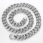 Trendsmax 15mm Curb Cuban Chain Link Necklace for Men Women Heavy 316L Stainless Steel Silver Gold Color 18 20 24 30 inch