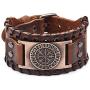 Viking Bracelet Norse Vegvisir - Nordic Bracelet with Runic Compass - Celtic Pagan Jewelry of Talisman (Vegvisir Bronze)