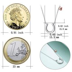 POPLYKE Sterling Silver Horseshoe Necklace Horse Jewelery Gifts for Women