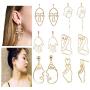 Mrotrida Abstract Human Face Earrings Fashion Alloy Eyes Lips Hand Dangle Earrings Unique Big Earrings for Womens Party