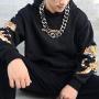 CrazyPiercing Faux Gold Acrylic Chain Necklace, 90s Punk Style Necklace Costume Jewelry, Hip Hop Turnover Chain Necklace, Plastic 32 inches, 36 inches 35mm