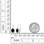 Gem Stone King 5.00 Ct Oval Blue Sapphire 18K Yellow Gold Plated Silver Dangle Earrings