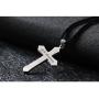 Mens 925 Sterling Silver Christian Jesus Cross Crucifix Pendant Necklace With Engraving Religious Jewelry