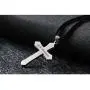 Mens 925 Sterling Silver Christian Jesus Cross Crucifix Pendant Necklace With Engraving Religious Jewelry Mens 925 Sterling Silver Christian Jesus Cross Crucifix Pendant Necklace With Engraving Religious Jewelry