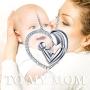 925 Sterling Silver Mother Child Forever Love Heart Pendant Necklace for Mom Grandma