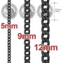 FaithHeart Mens Curb Link/Figaro Chain Necklace, 3/5/8/9/12 MM Width 16-32 Inch Length Personalized Necklaces, Hip-Hop Strong Stainless Steel Sturdy Chains (Send Gift Box)