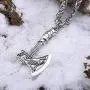 HAQUIL Viking Jewelry Norse Axe Talisman Pendant Chain Necklace for Men and Women HAQUIL Viking Jewelry Norse Axe Talisman Pendant Chain Necklace for Men and Women