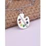 My Shape Trendy Enamel Artist Paint Palette and Brush Link Chain Bracelet Gifts Jewelry for Women & Girls