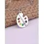 My Shape Trendy Enamel Artist Paint Palette and Brush Link Chain Bracelet Gifts Jewelry for Women & Girls