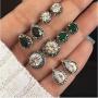 LittleB Vintage Crystal Stud Earring Sets Silver Dangle Earrings Water Drop Earrings Jewelry for Women and Girls