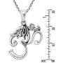 Ganesha Om or Aum Mantra Clear Cubic Zirconia .925 Sterling Silver Pendant Necklace