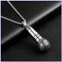 Fusamk Punk Stainless Steel Microphone Pendant Necklace,24'' Box Chain