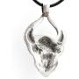 Trilogy Jewelry Pewter Horned Demon Head with Inverted Pentagram Pendant on Leather Necklace